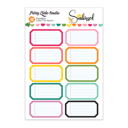 Pretty Little Studio Sunkissed - Carefree Label Cut-Aparts