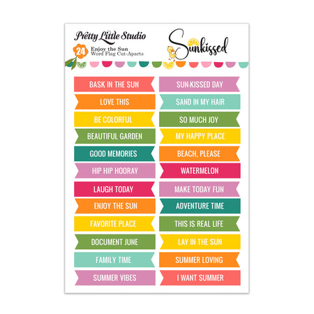 Pretty Little Studio Sunkissed - Enjoy the Sun Word Flag Cut-Aparts