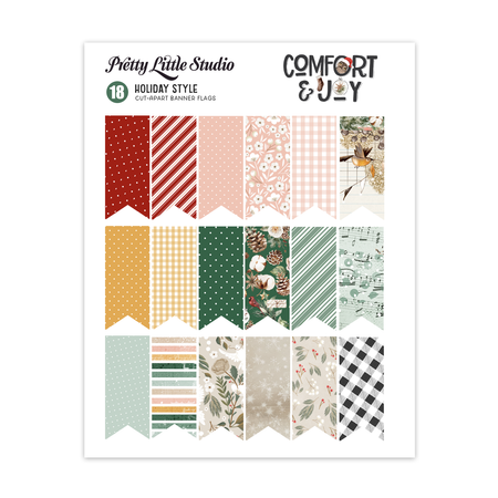 Pretty Little Studio Comfort & Joy - Holiday Style Banner Flags Cut-Aparts