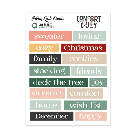 Pretty Little Studio Comfort & Joy - Joy Shared Words Cut-Aparts