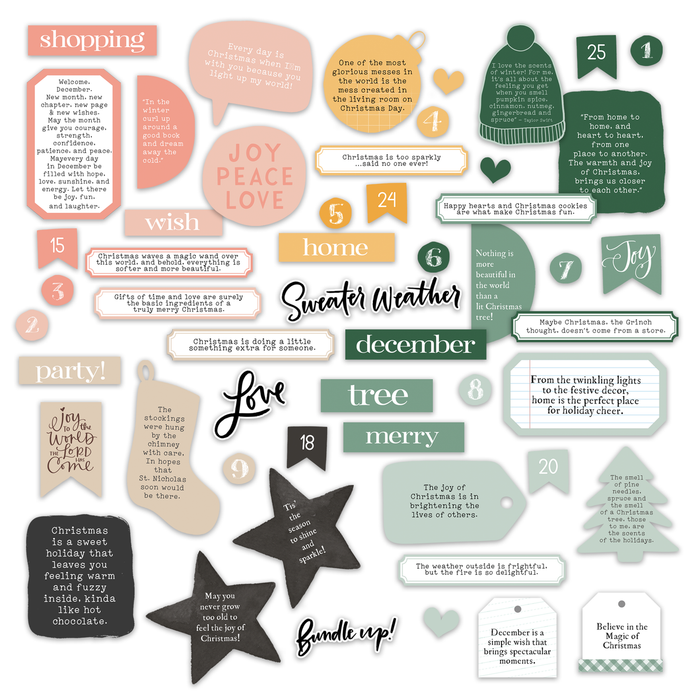 Pretty Little Studio Comfort & Joy - Bundle Up Die Cuts