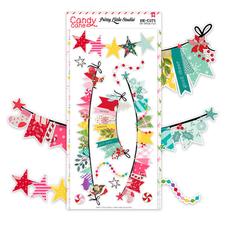 Pretty Little Studio Candy Cane - Oh What Fun Banners Punch Outs