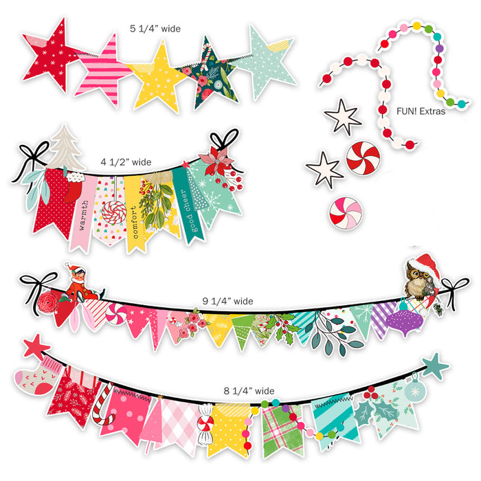 Pretty Little Studio Candy Cane - Oh What Fun Banners Punch Outs