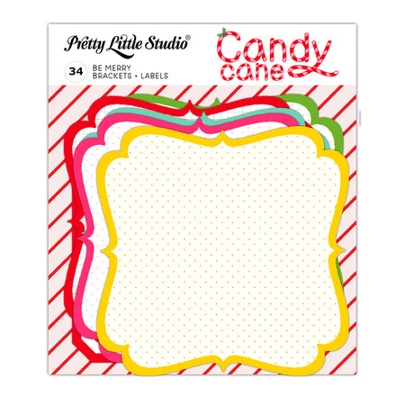Pretty Little Studio Candy Cane - Be Merry Brackets + Labels