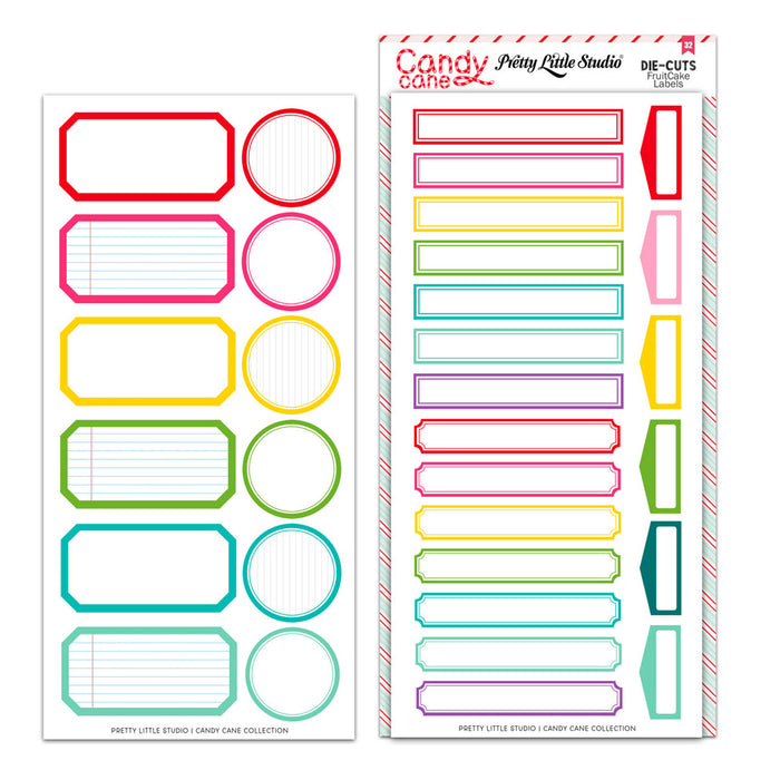 Pretty Little Studio Candy Cane - Fruit Cake Labels Punch Outs