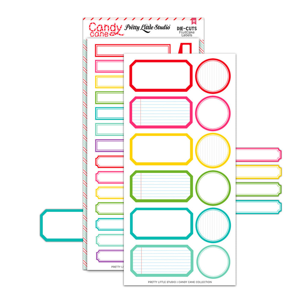 Pretty Little Studio Candy Cane - Fruit Cake Labels Punch Outs