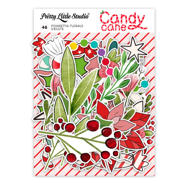 Pretty Little Studio Candy Cane - Poinsettia Florals Die Cuts