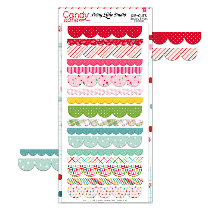Pretty Little Studio Candy Cane - Sugary Sweet Scallops Punch Outs
