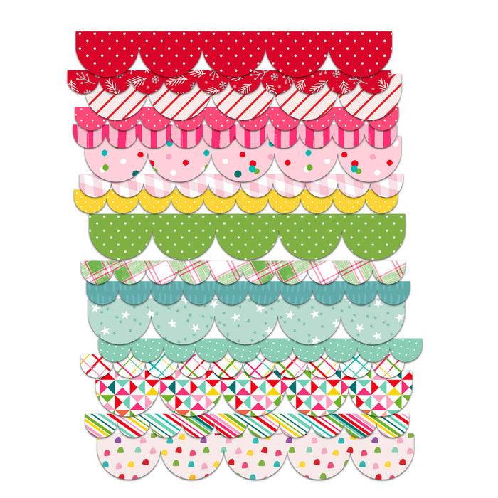 Pretty Little Studio Candy Cane - Sugary Sweet Scallops Punch Outs