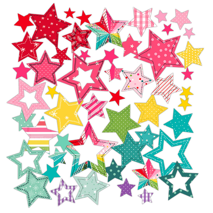 Pretty Little Studio Candy Cane - Make A Wish Stars Punch Outs
