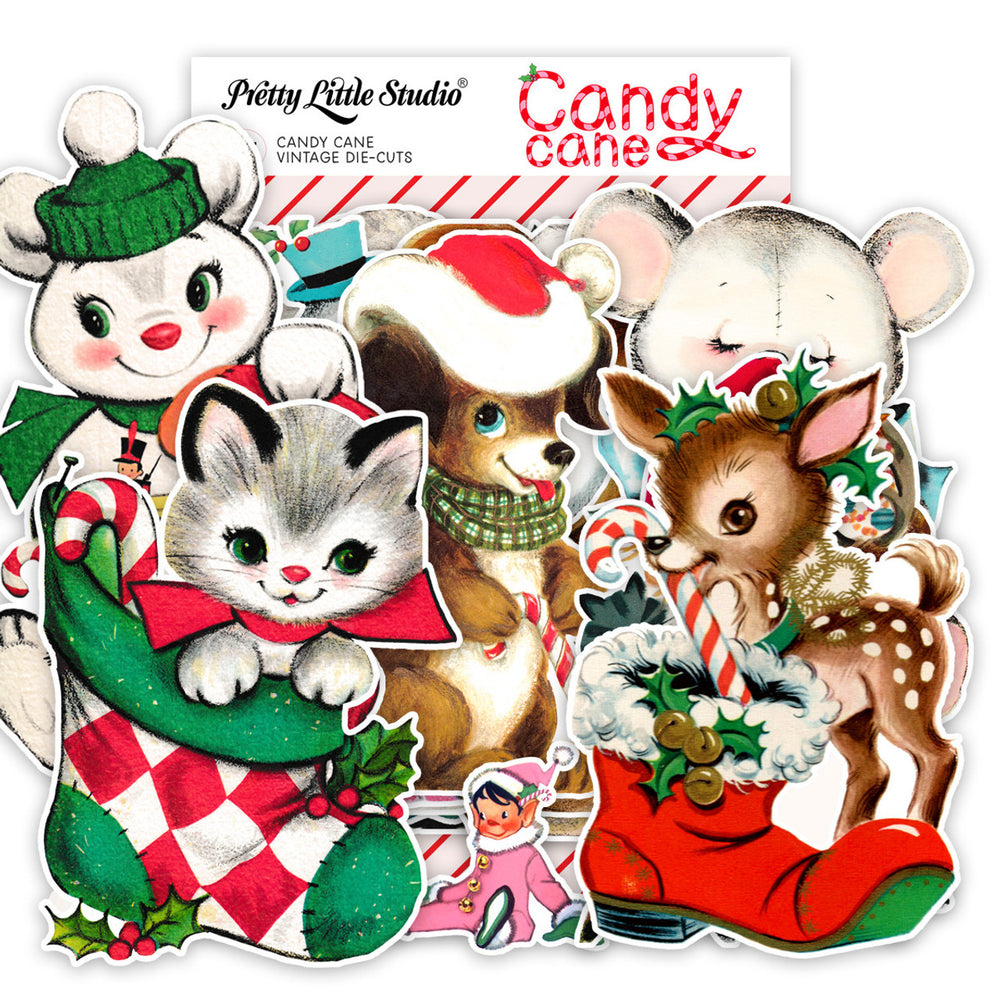 Pretty Little Studio Candy Cane - Candy Cane Large Vintage Die Cuts
