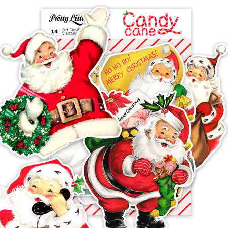 Pretty Little Studio Candy Cane - Oh Santa Large Vintage Die Cuts