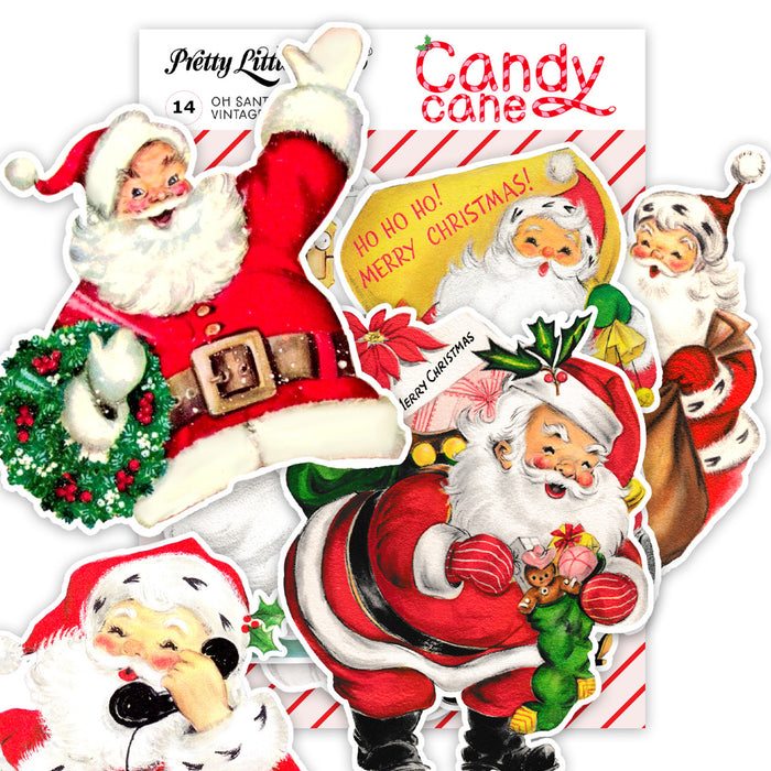 Pretty Little Studio Candy Cane - Oh Santa Large Vintage Die Cuts