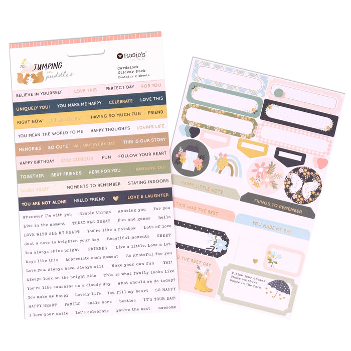 Rosie's Studio Jumping In Puddles - Cardstock Sticker Pack