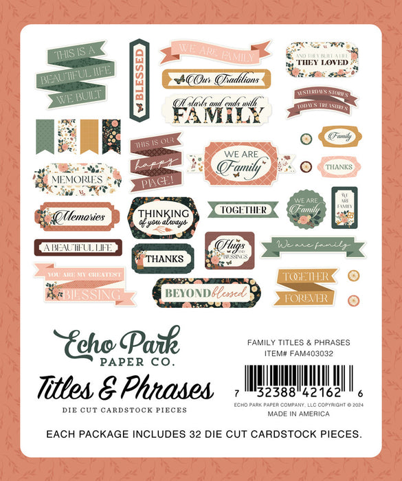 Echo Park Family - Ephemera Titles & Phrases