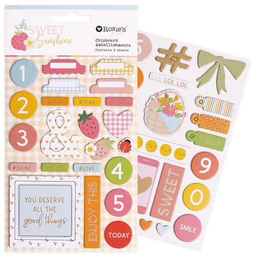 Rosie's Studio Sweet Sunshine - Chipboard Embellishments