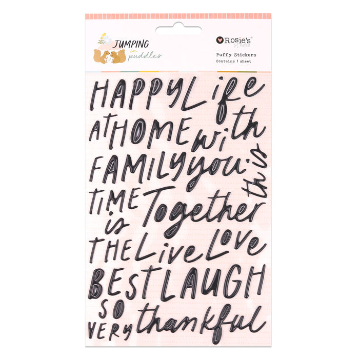 Rosie's Studio Jumping In Puddles - Puffy Sentiments Stickers