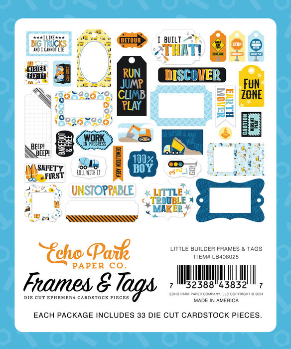 Echo Park Little Builder - Ephemera Frames & Tags