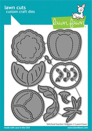 Lawn Fawn Craft Die - Stitched Garden Veggies