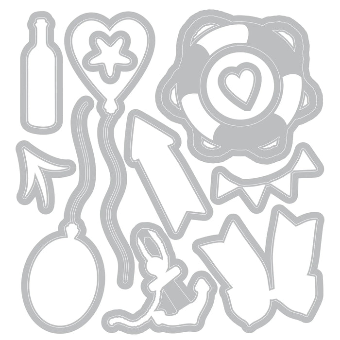 Sizzix Clear Stamp Set With Framelits by 49 & Market - Sweet Drop