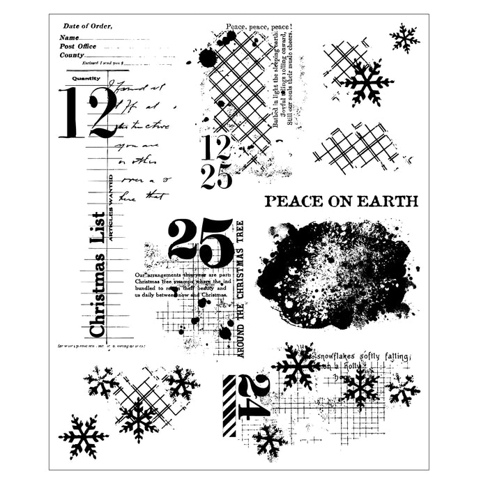 Sizzix Clear Stamps Set by 49 & Market - Holiday Textures