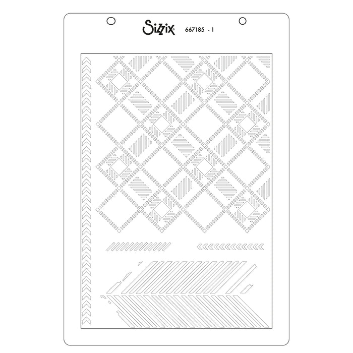 Sizzix Clear Stamp Set With Stencils by 49 & Market - Outdoor Essentials