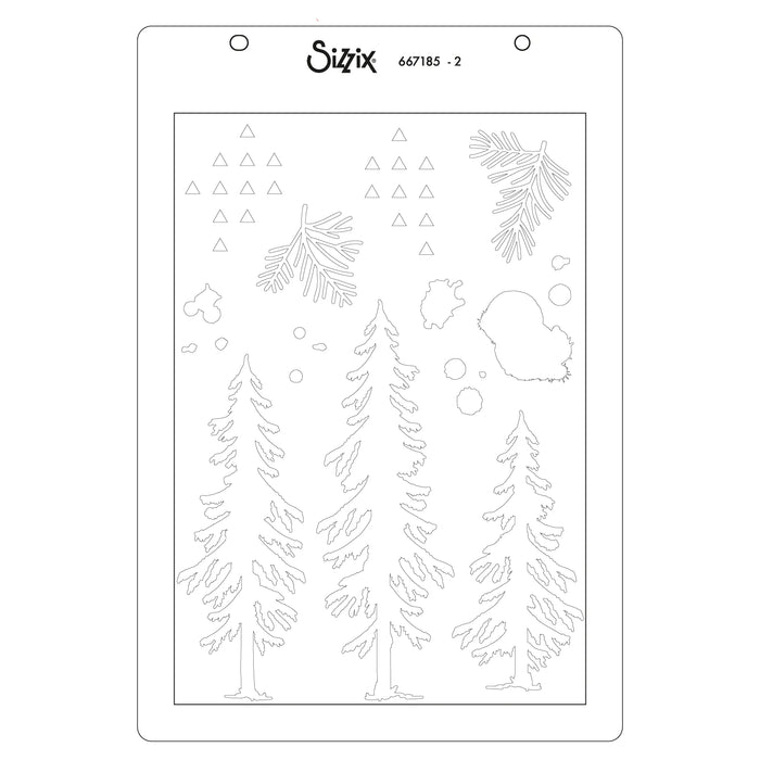 Sizzix Clear Stamp Set With Stencils by 49 & Market - Outdoor Essentials
