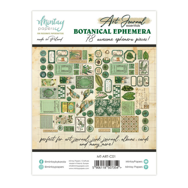 Mintay Papers Art Journal Ephemera Pack - Botanical