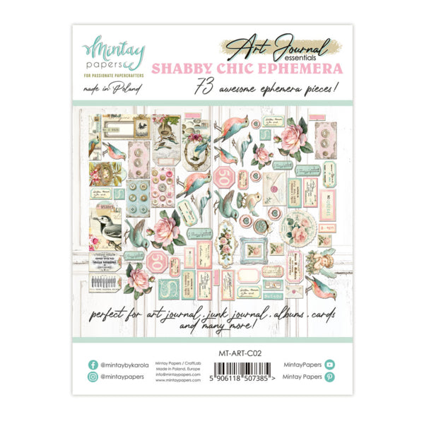 Mintay Papers Art Journal Ephemera Pack - Shabby Chic