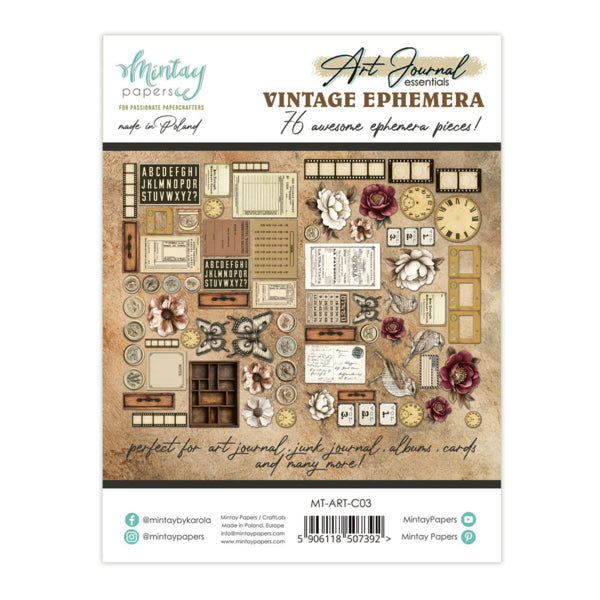 Mintay Papers Art Journal Ephemera Pack - Vintage
