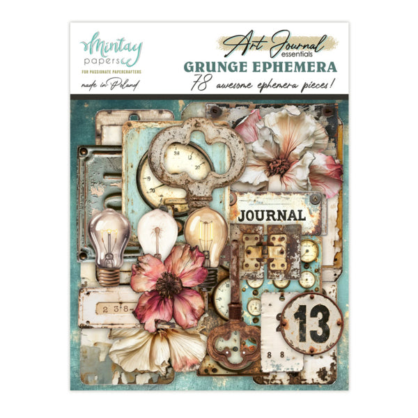 Mintay Papers Art Journal Ephemera Pack - Grunge