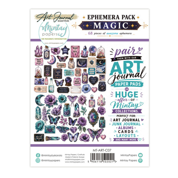 Mintay Papers Art Journal Ephemera Pack - Magic