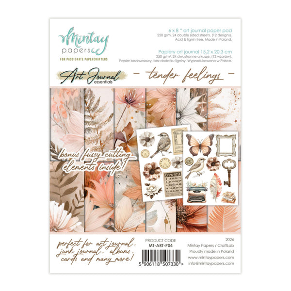 Mintay Papers 6x8 Art Journal Pad - Tender Feelings