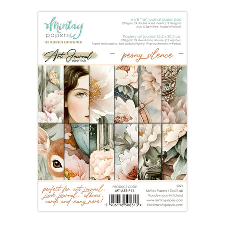 Mintay Papers Art Journal 6x8 Paper Pack - Peony Silence