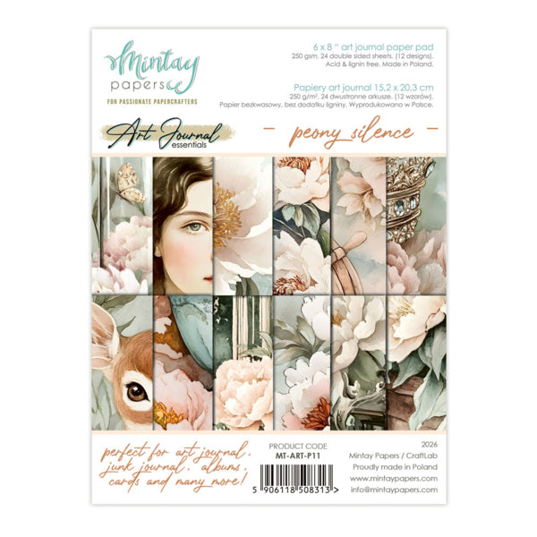 Mintay Papers Art Journal 6x8 Paper Pack - Peony Silence