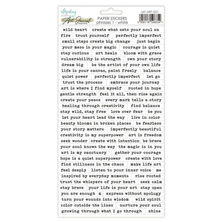 Mintay Papers Art Journal Paper Stickers Phrases 1 - White