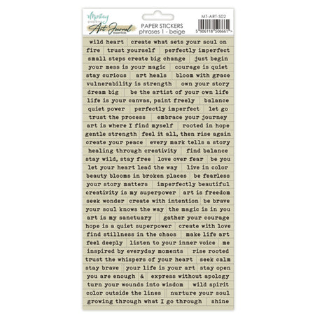 Mintay Papers Art Journal Paper Stickers Phrases 1 - Beige