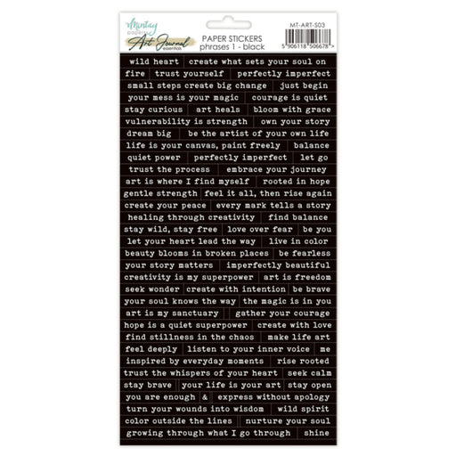 Mintay Papers Art Journal Paper Stickers Phrases 1 - Black
