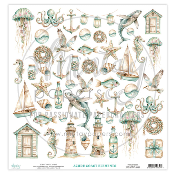Mintay Papers Basic Elements - Azure Coast