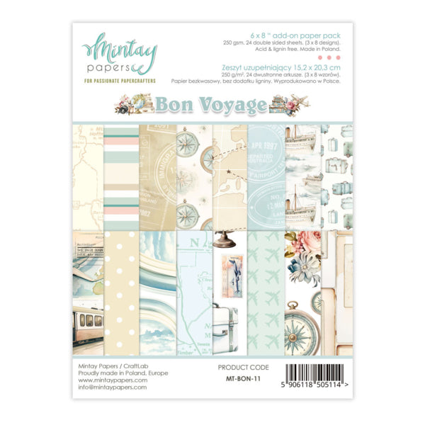Mintay Papers Bon Voyage - 6x8 Add-On Paper Pad