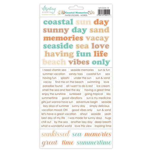 Mintay Papers Coastal Memories - Paper Stickers Words