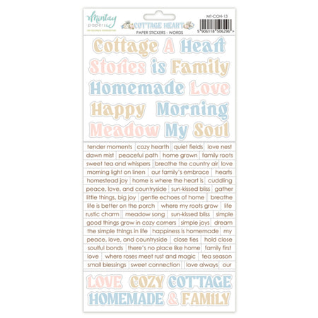 Mintay Papers Cottage Heart - Paper Stickers Words