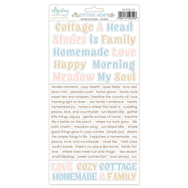 Mintay Papers Cottage Heart - Paper Stickers Words