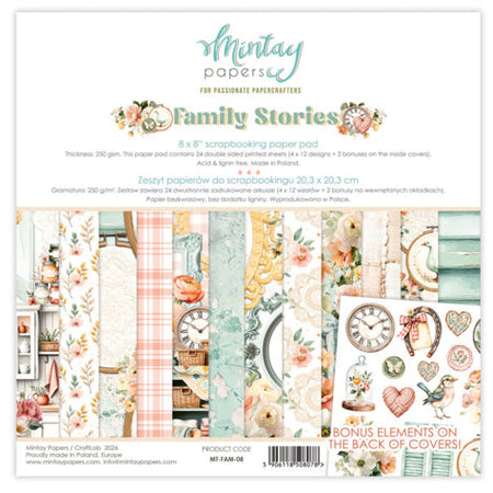Mintay Papers Family Stories - 8x8 Paper Pad