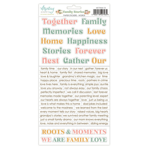 Mintay Papers Family Stories - Paper Stickers Words