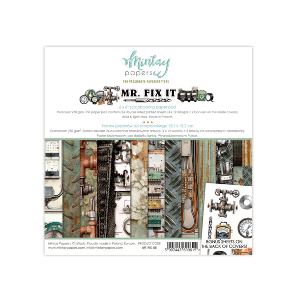 Mintay Papers Mr. Fix It - 6x6 Paper Pad