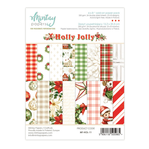 Mintay Papers Holly Jolly - 6x8 Add-On Paper Pad