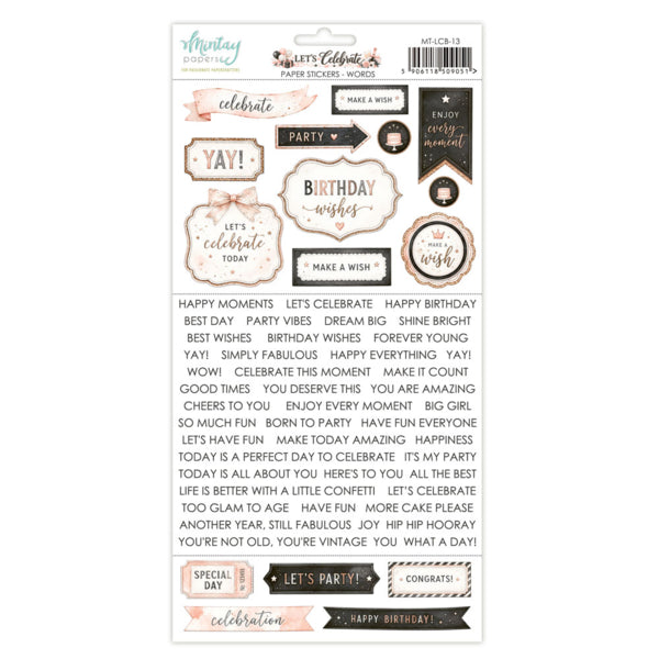 Mintay Papers Let's Celebrate - Paper Stickers Words