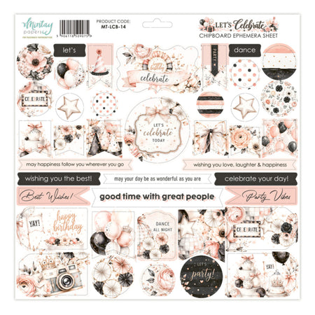 Mintay Papers Let's Celebrate - Chipboard Ephemera Sheet