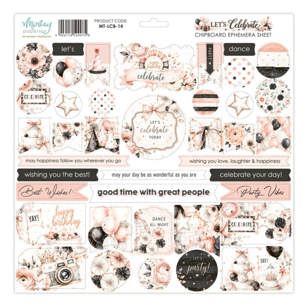 Mintay Papers Let's Celebrate - Chipboard Ephemera Sheet